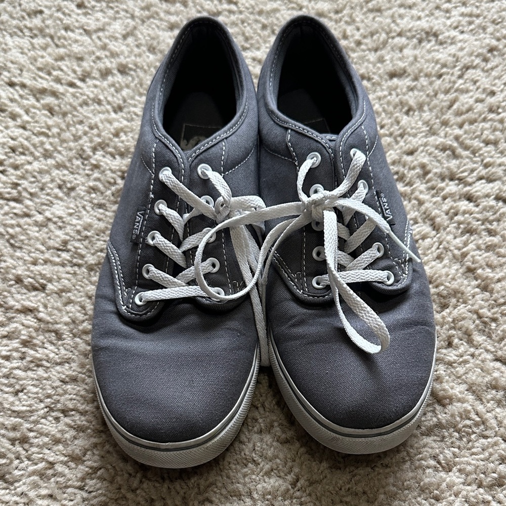 Vans Low-Top Canvas Sneakers in Gray and White